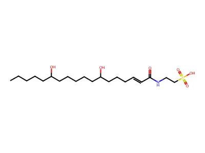 2-(7,13-Dihydroxyoctadec-2-enoylamino)ethanesulfonic acid structure