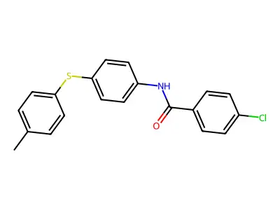 4-chloro-N-{4-[(4-methylphenyl)sulfanyl]phenyl}benzenecarboxamide structure