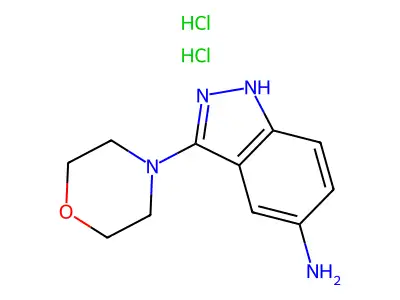 1H-Indazol-5-amine, 3-(4-morpholinyl)-, dihydrochloride structure