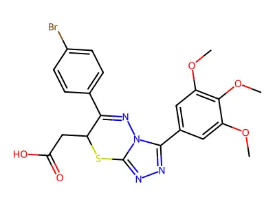 7H-1,2,4-Triazolo(3,4-b)(1,3,4)thiadiazine-7-acetic acid, 6-(4-bromophenyl)-3-(3,4,5-trimethoxyphenyl)- structure