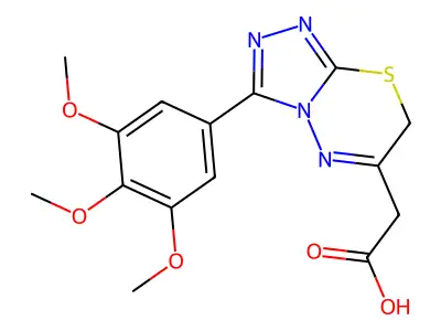 7H-1,2,4-Triazolo(3,4-b)(1,3,4)thiadiazine-6-acetic acid, 3-(3,4,5-trimethoxyphenyl)- structure