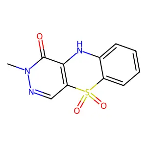 1H-Pyridazino(4,5-b)(1,4)benzothiazin-1-one, 2,10-dihydro-2-methyl-, 5,5-dioxide structure