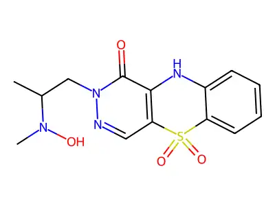 1H-Pyridazino(4,5-b)(1,4)benzothiazin-1-one, 2,10-dihydro-2-(2-(dimethylamino)ethyl)-, N,5,5-trioxide, trihydrate structure