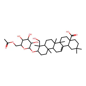 Olean-12-en-28-oic acid, 3-((6-O-acetyl-beta-D-glucopyranosyl)oxy)-23-hydroxy-, (3beta,4alpha)- structure