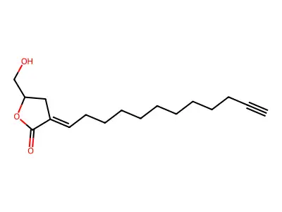 3-Dodec-11-ynylidene-5-(hydroxymethyl)oxolan-2-one structure