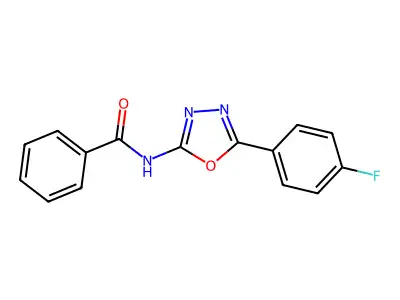 N-[5-(4-fluorophenyl)-1,3,4-oxadiazol-2-yl]benzamide structure