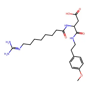 8-guanidinooctanoyl-Asp-2-(4-methoxyphenyl)ethylamide structure