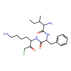 Isoleucyl-phenylalanyl-lysine chloromethyl ketone structure