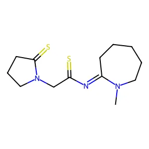 1-Pyrrolidineethanethioamide, N-(hexahydro-1-methyl-2H-azepin-2-ylidene)-2-thioxo- structure
