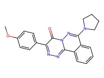 4H-(1,2,4)Triazino(3,4-a)phthalazin-4-one, 3-(4-methoxyphenyl)-7-(1-pyrrolidinyl)- structure