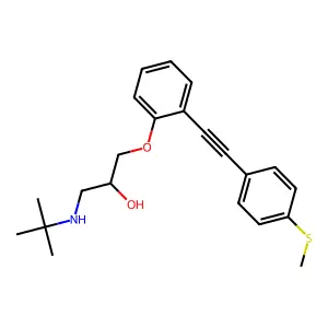 1-((1,1-Dimethylethyl)amino)-3-(2-((4-(methylthio)phenyl)ethynyl)phenoxy)-2-propanol hydrochloride structure