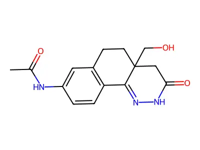 N-(2,3,4,4a,5,6-Hexahydro-4a-(hydroxymethyl)-3-oxobenzo(h)cinnolin-8-yl)acetamide structure