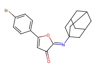 5-(4-Bromophenyl)-2-(tricyclo(3.3.1.1(sup 3,7))dec-1-ylimino)-3(2H)-furanone structure