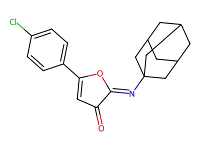 5-(4-Chlorophenyl)-2-(tricyclo(3.3.1.1(sup 3,7))dec-1-ylimino)-3(2H)-furanone structure