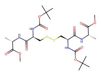 S,S'-bis(tert-butyloxycarbonyl-cysteinylalanine methyl ester) structure