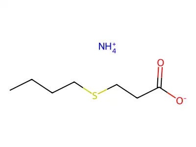 propanoic acid, 3-(butylthio)-, ammonium salt structure