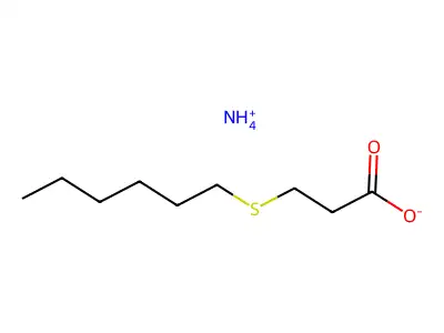 propanoic acid, 3-(hexylthio)-, ammonium salt structure