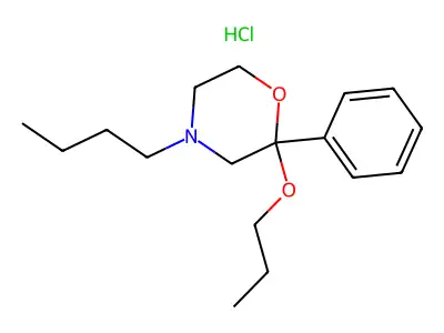 Morpholine, 4-butyl-2-phenyl-2-propoxy-, hydrochloride structure