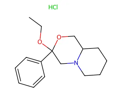 Pyrido(2,1-c)(1,4)oxazine, octahydro-3-ethoxy-3-phenyl-, hydrochloride structure