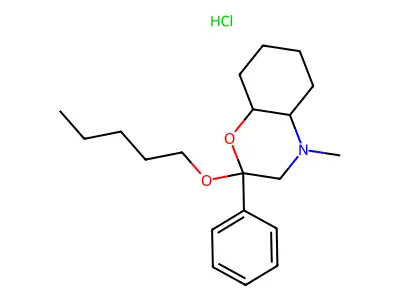 2H-1,4-Benzoxazine, octahydro-4-methyl-2-(pentyloxy)-2-phenyl-, hydrochloride structure