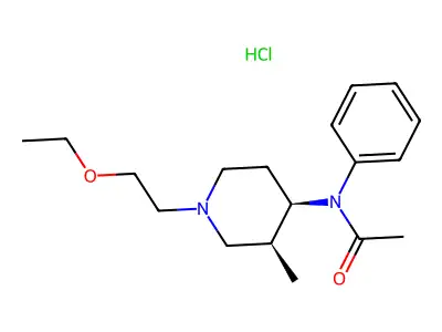 Acetamide, N-(1-(2-ethoxyethyl)-3-methyl-4-piperidinyl)-N-phenyl-, monohydrochloride, cis- structure