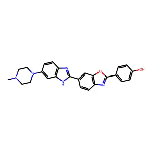 4-(6-(5-(4-Methyl-1-piperazinyl)-1H-benzimidazol-2-yl)-2-benzoxazolyl)phenol structure