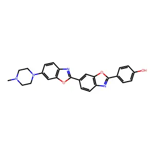 4-(6-(4-Methyl-1-piperazinyl)(2,6'-bibenzoxazol)-2'-yl)-phenol structure