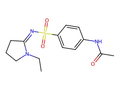 Acetamide,N-[4-[[(1-ethyl-2-pyrrolidinylidene)amino]sulfonyl]phenyl]- structure