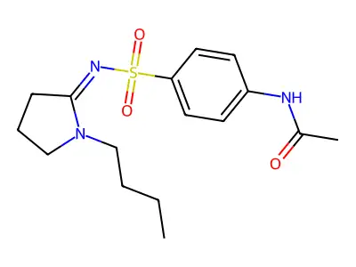 N-[4-[(1-butylpyrrolidin-2-ylidene)amino]sulfonylphenyl]acetamide structure