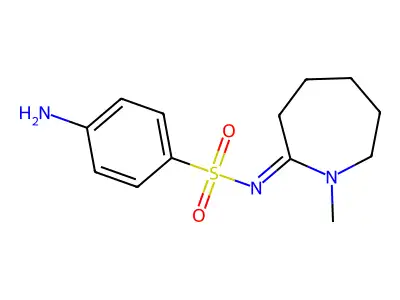4-amino-N-[(2Z)-1-methylazepan-2-ylidene]benzene-1-sulfonamide structure