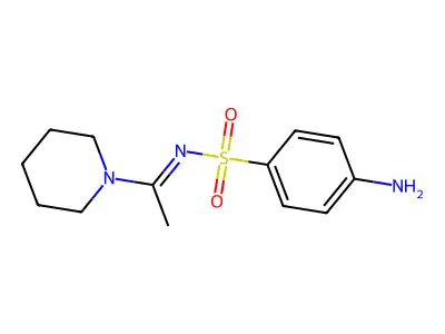 4-amino-N-(1-piperidin-1-ylethylidene)benzenesulfonamide structure