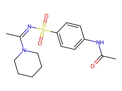 N-[4-(1-piperidin-1-ylethylideneamino)sulfonylphenyl]acetamide structure