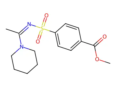 Methyl 4-(1-piperidin-1-ylethylideneamino)sulfonylbenzoate structure