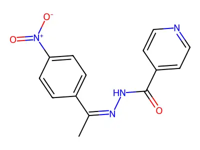 (Z)-N'-(1-(4-nitrophenyl)ethylidene)isonicotinohydrazide structure