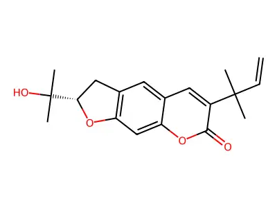(+)-Rutamarin alcohol structure