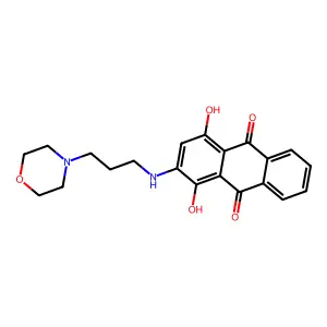 1,4-Dihydroxy-2-[[3-(4-morpholinyl)propyl]amino]-9,10-anthracenedione structure