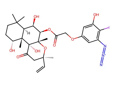 7-Forskolinyl-2-(3-azido-5-hydroxy-4-iodophenoxy)acetate structure