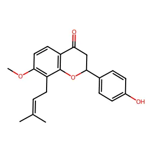 4'-Hydroxy-7-methoxy-8-prenylflavanone structure