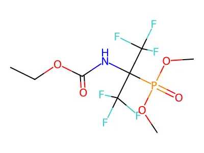 dimethyl [1-[(ethoxycarbonyl)amino]-2,2,2-trifluoro-1-(trifluoromethyl)ethyl]phosphonate structure