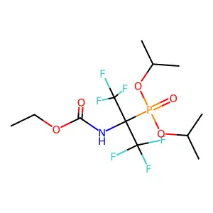 diisopropyl [1-[(ethoxycarbonyl)amino]-2,2,2-trifluoro-1-(trifluoromethyl)ethyl]phosphonate structure