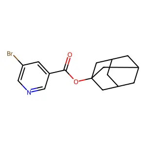3-Pyridinecarboxylic acid, 5-bromo-, tricyclo(3.3.1.1(sup 3,7))dec-1-yl ester structure