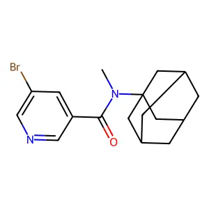 3-Pyridinecarboxamide, 5-bromo-N-methyl-N-tricyclo(3.3.1.1(sup 3,7))dec-1-yl- structure