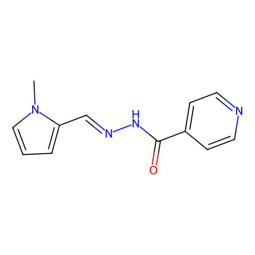 N'-[(E)-(1-methyl-1H-pyrrol-2-yl)methylidene]pyridine-4-carbohydrazide structure