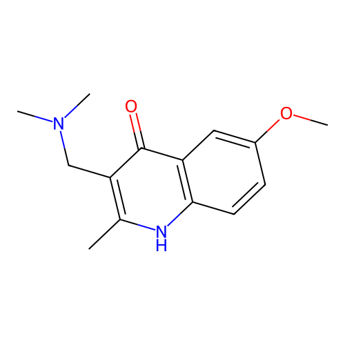 3-[(Dimethylamino)methyl]-6-methoxy-2-methylquinolin-4-OL structure