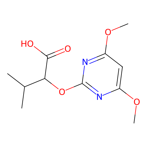 2-(4,6-Dimethoxy-pyrimidin-2-yloxy)-3-methyl-butyric acid structure