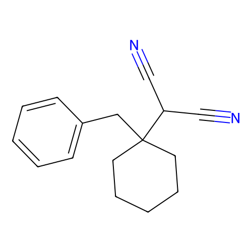 (1-Benzylcyclohexyl)propanedinitrile structure