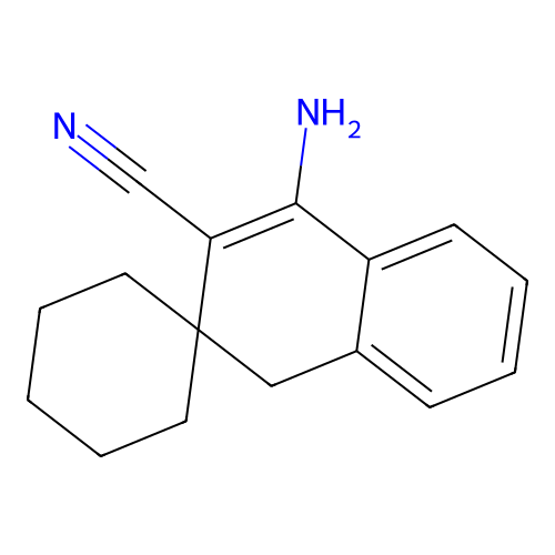 1-aminospiro[4H-naphthalene-3,1'-cyclohexane]-2-carbonitrile structure