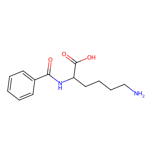 6-氨基-2-苯甲酰氨基己酸 structure