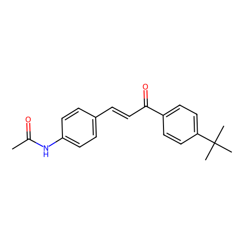 (E)-N-(4-(3-(4-(tert-Butyl)phenyl)-3-oxoprop-1-en-1-yl)phenyl)acetamide structure