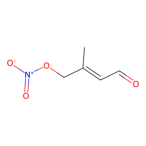 2-Butenal, 3-methyl-4-nitroxy- structure